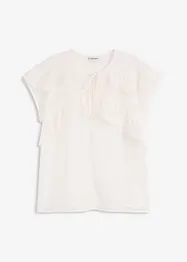 Chiffonbluse med volanger, bonprix