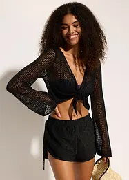 Kort strandtopp i heklet look, bonprix