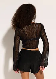 Kort strandtopp i heklet look, bonprix