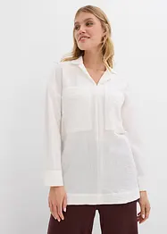 Skjortebluse i lett viskosemiks, bonprix