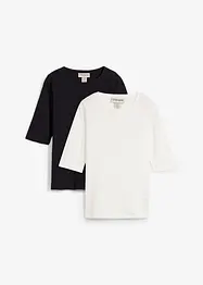 T-skjorte i 100% økologisk bomull (2-pack), bonprix