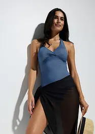 Halterneck-badedrakt i jeans look, bonprix