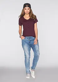 T-skjorte med knappestolpe, bonprix