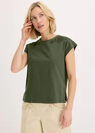 Topp med heklede blonder, bonprix