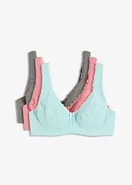 BH med bøyle og økologisk bomull (3-pack), bonprix