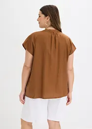 Kortermet bluse i lett linmiks, bonprix