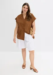 Kortermet bluse i lett linmiks, bonprix