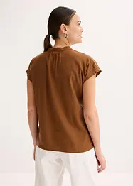 Kortermet bluse i lett linmiks, bonprix