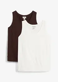 Singlet i 100% økologisk bomull (2-pack), bonprix