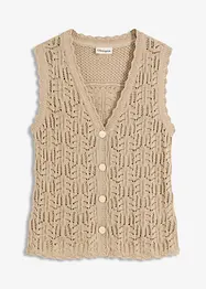 Strikkevest i hullstrikk, bonprix