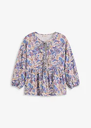 Trikotbluse med snøring, bonprix