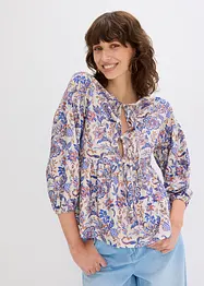 Trikotbluse med snøring, bonprix