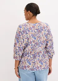 Trikotbluse med snøring, bonprix