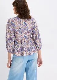 Trikotbluse med snøring, bonprix