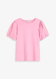 Jerseytopp med ermer av bomullspopelin, bonprix