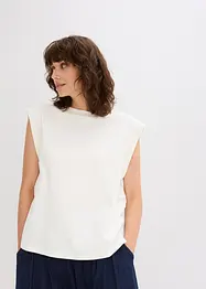 Topp med ribbekant på ermene, bonprix
