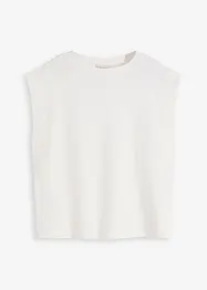 Topp med ribbekant på ermene, bonprix