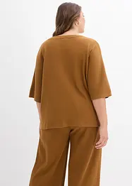 Topp i strukturmateriale av 100% bomull, bonprix