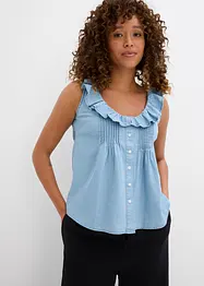 Denimbluse i økologisk bomull, bonprix