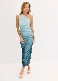 One shoulder-kjole med meshinnfelling, bonprix