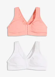 BH uten spiler med lukning foran og økologisk bomull (2-pack), bonprix