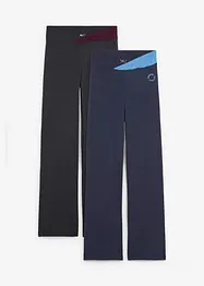 Treningsbukse i bomull med stretch, Bootcut (2-pack), bonprix