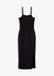 Midikjole i formstabil jersey med vaflet innfelling og splitt, bonprix