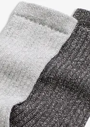 Sokker med økologisk bomull og lurex (2-pack), bonprix