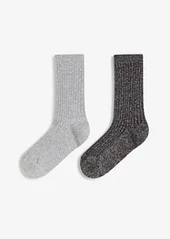 Sokker med økologisk bomull og lurex (2-pack), bonprix