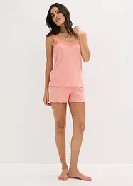 Shorty-pyjamas med  delikat blondebesetning, bonprix