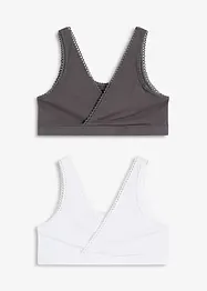 Vendbar BH-topp med myk, økologisk bomull (2-pack), bonprix