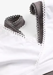 Vendbar BH-topp med myk, økologisk bomull (2-pack), bonprix