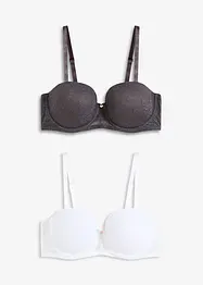 Balconette-BH (2-pack) med delikat blonde, bonprix