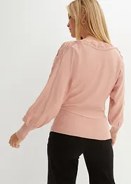 Finstrikket genser med blonde, bonprix