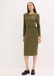 Midikjole i bomull med elastan, bonprix