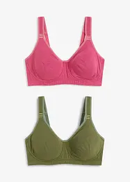 T-skjorte-BH uten bøyle med bomull (2-pack), bonprix