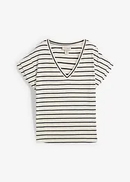 Stripete topp med volangermer, bonprix