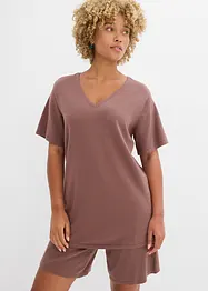 Finstrikket topp med lin, bonprix