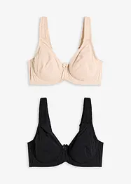 T-skjorte-BH med spiler og bomull (2-pack), bonprix