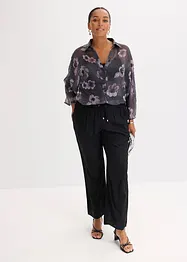 Oversized skjorte i luftig chiffon, bonprix