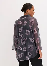 Oversized skjorte i luftig chiffon, bonprix