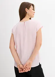 Kort bluse av sateng med glans, bonprix