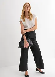 Kort bluse av sateng med glans, bonprix