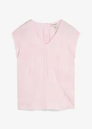 Kort bluse av sateng med glans, bonprix