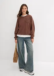 Oversized sweatshirt i myk bomullsmiks, bonprix