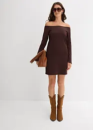 Off shoulder-kjole i strukturert krepp, bonprix