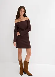 Off shoulder-kjole i strukturert krepp, bonprix