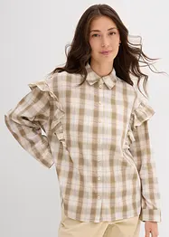 Skjortebluse med volanger, bonprix
