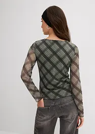 Langermet topp i fin mesh, bonprix