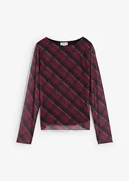 Langermet topp i fin mesh, bonprix